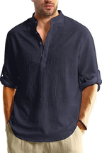 Aurelio | Men Collar Shirt Linen Summer Shirt