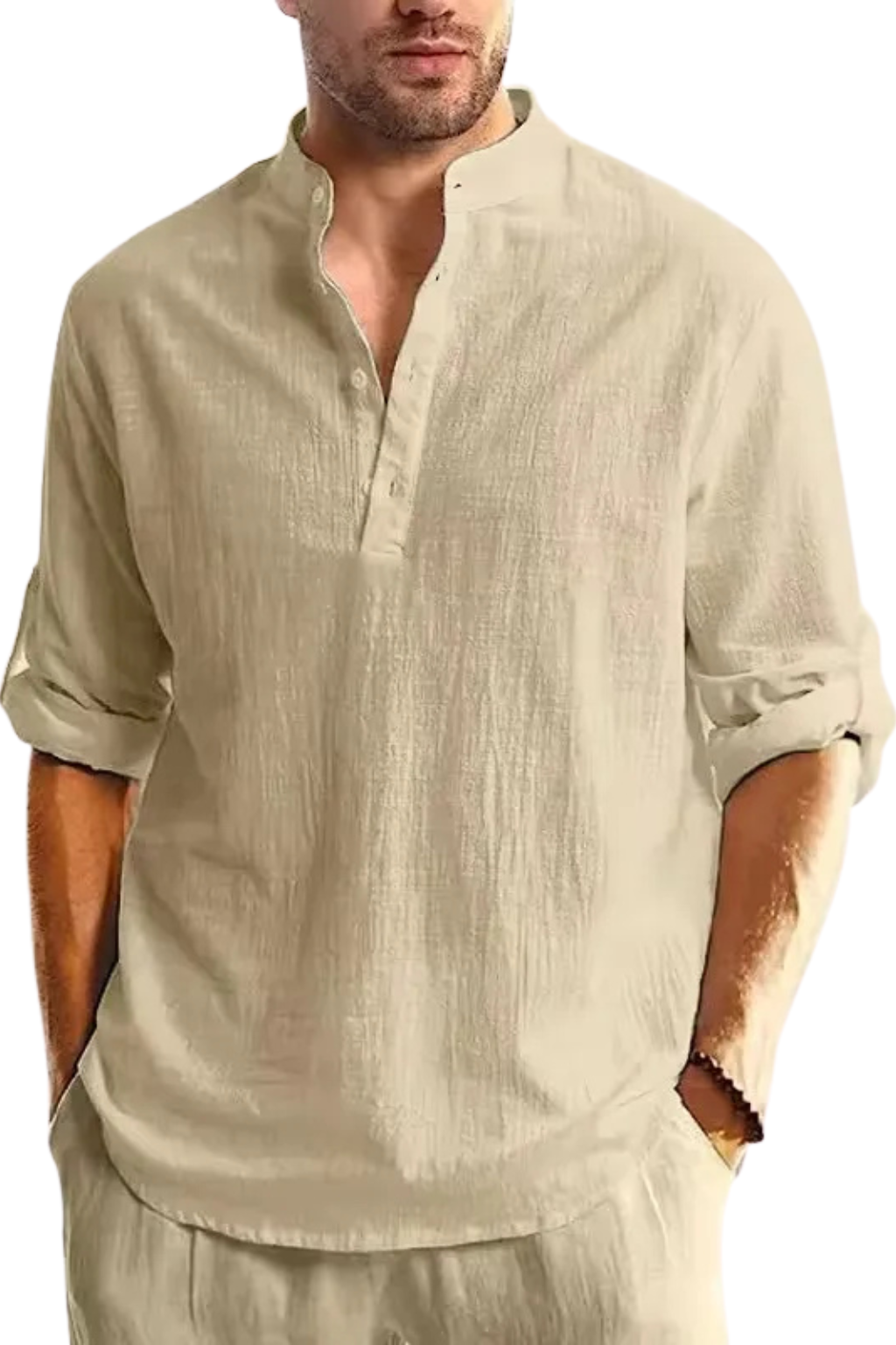 Aurelio | Men Collar Shirt Linen Summer Shirt