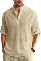 Aurelio | Men Collar Shirt Linen Summer Shirt