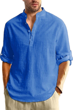 Aurelio | Men Collar Shirt Linen Summer Shirt