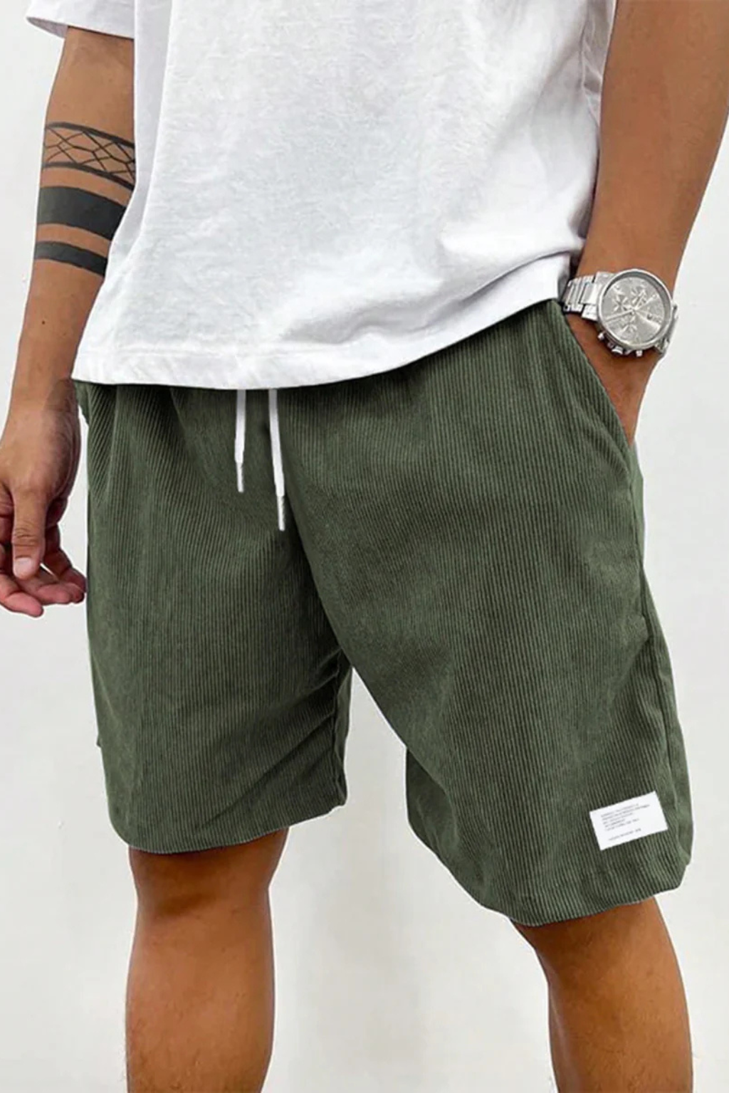 Dalby | Men Relaxed Fit Elasticated Drawstring Waist Corduroy Shorts