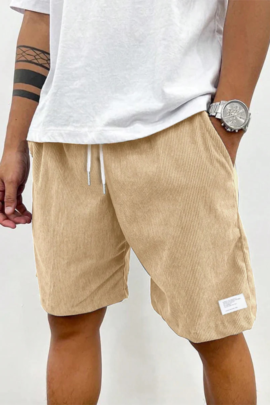 Dalby | Men Relaxed Fit Elasticated Drawstring Waist Corduroy Shorts