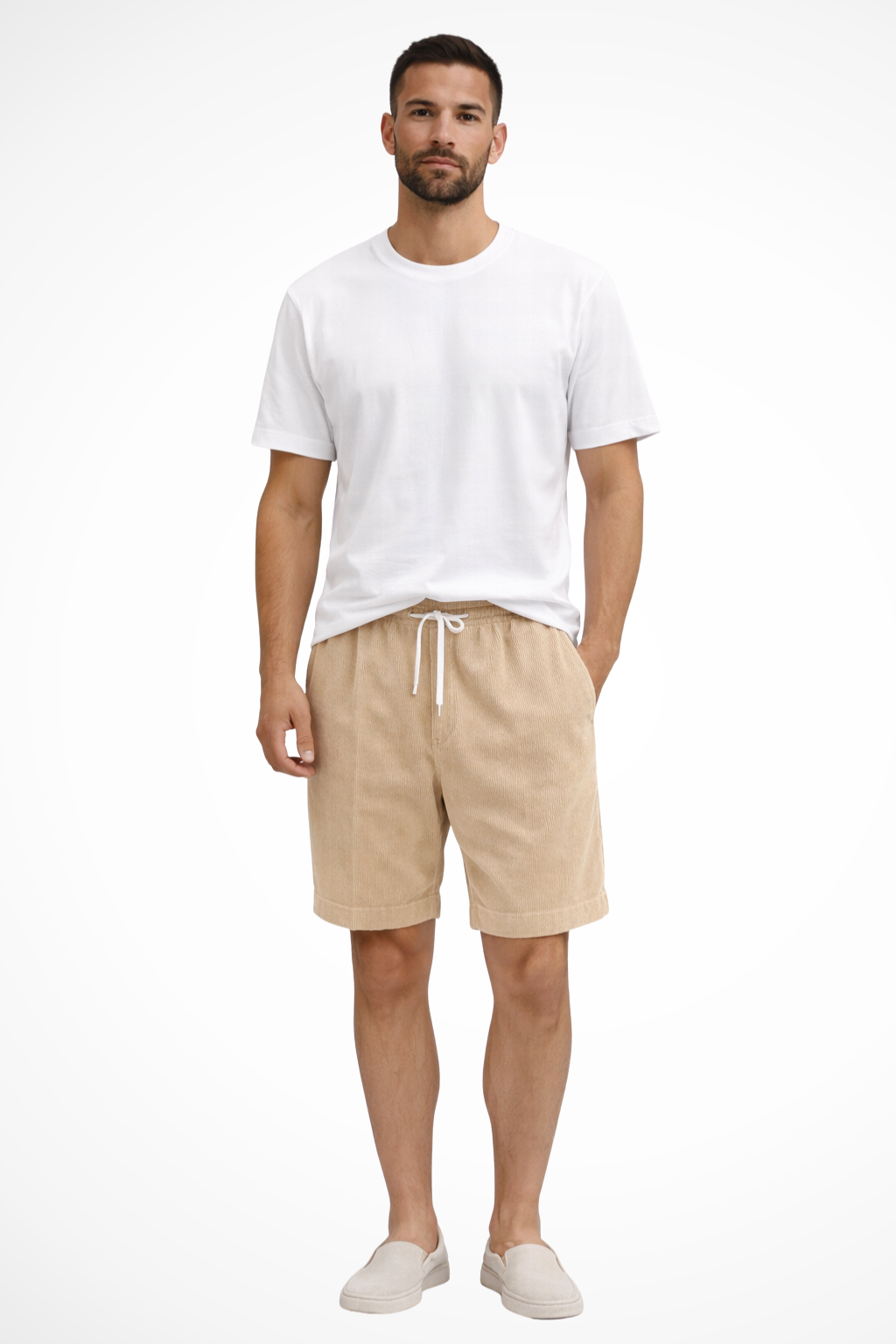 Dalby | Men Relaxed Fit Elasticated Drawstring Waist Corduroy Shorts