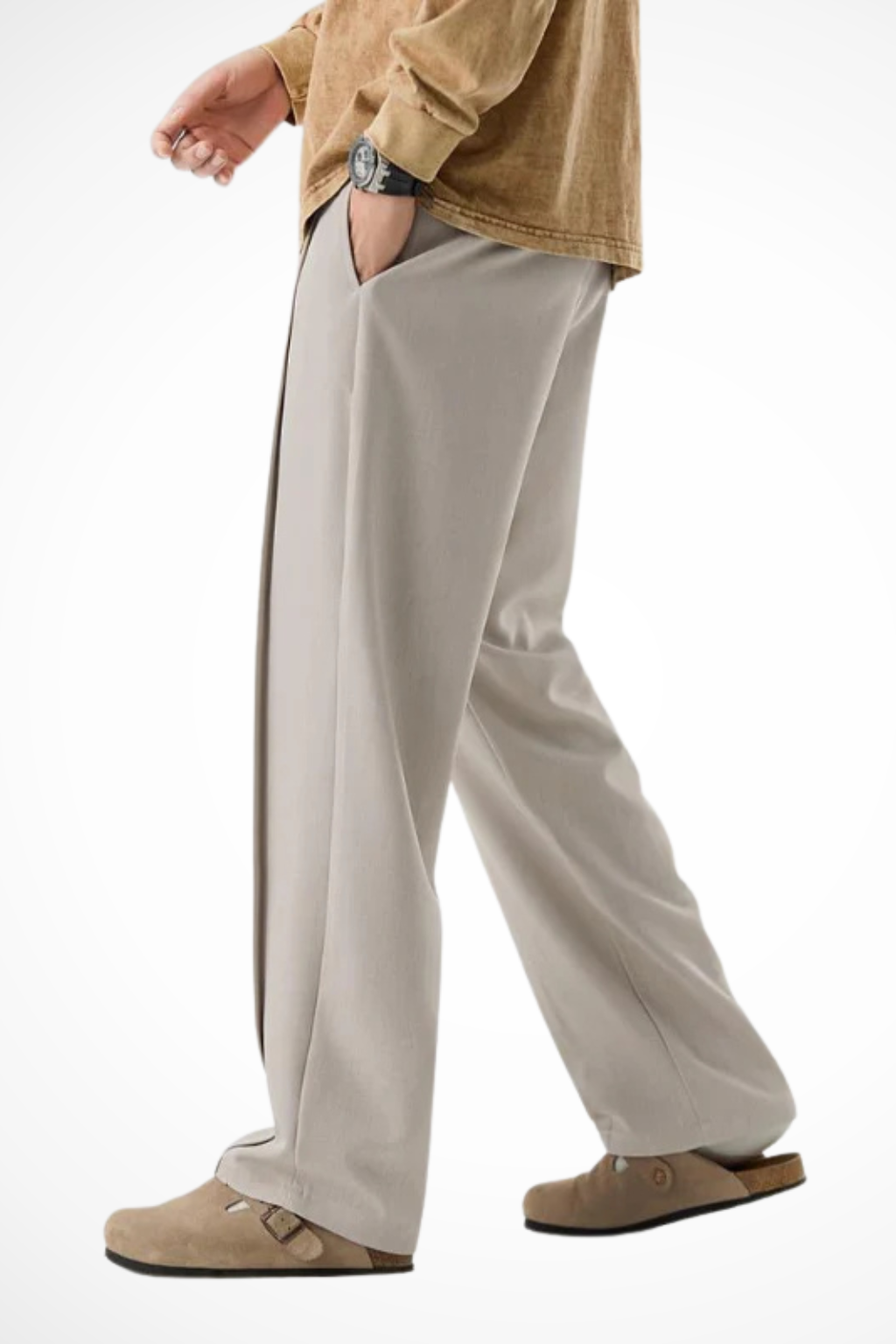 Corden | Men Front Pleat Wide Leg Straight Hem Tailored Trousers