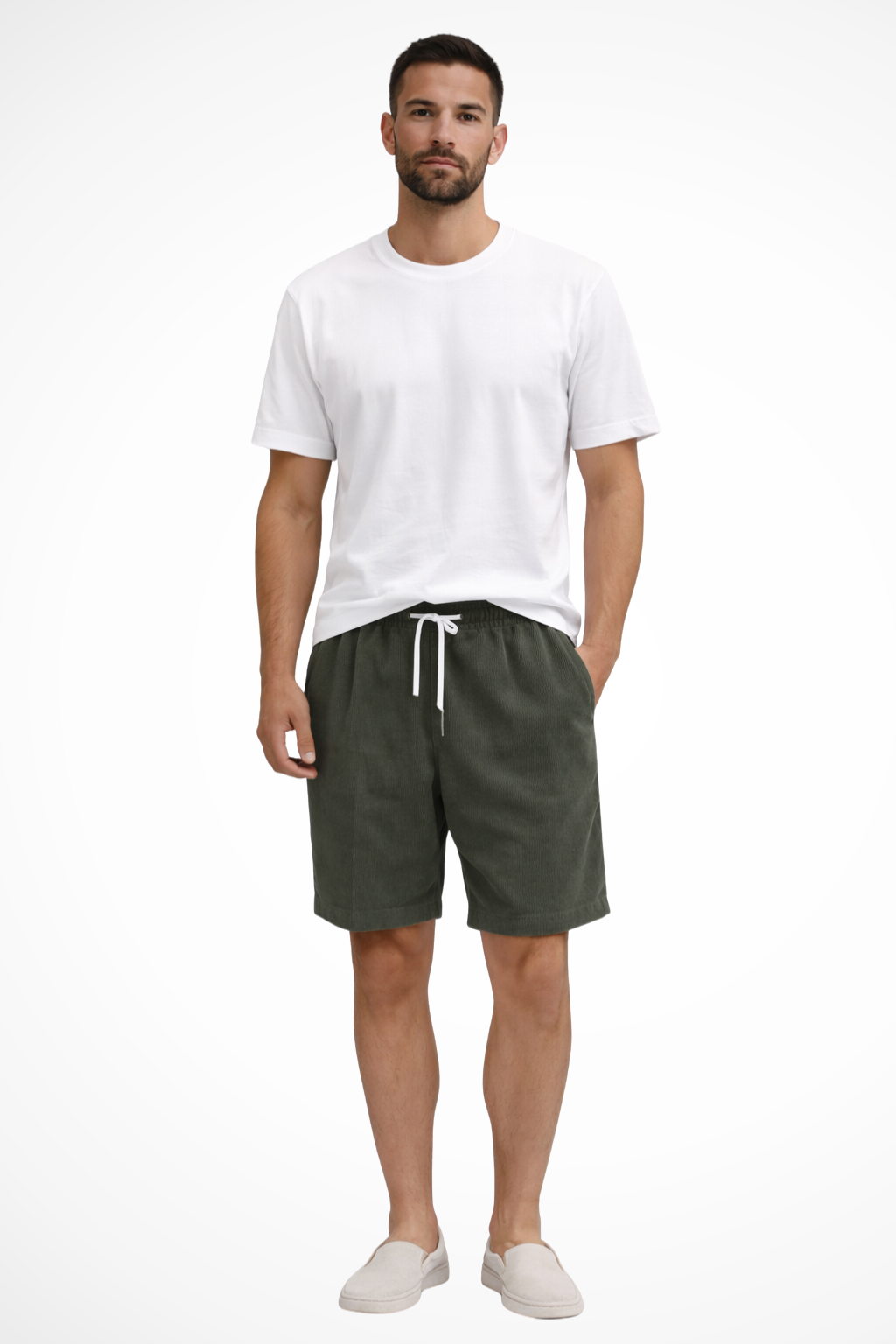 Dalby | Men Relaxed Fit Elasticated Drawstring Waist Corduroy Shorts