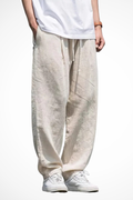 Jake | Men Elasticated Waist Wide Leg Straight Seam Front Pocket Trousers