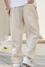 Jake | Men Elasticated Waist Wide Leg Straight Seam Front Pocket Trousers