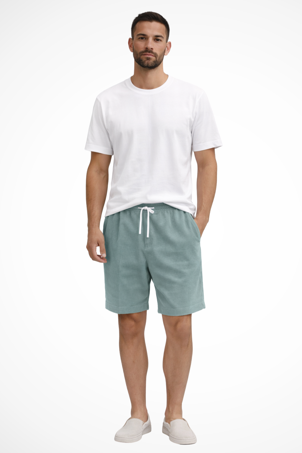 Dalby | Men Relaxed Fit Elasticated Drawstring Waist Corduroy Shorts